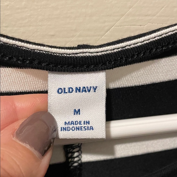 Old Navy Black and White Striped Maxi Dress - Picture 2 of 5